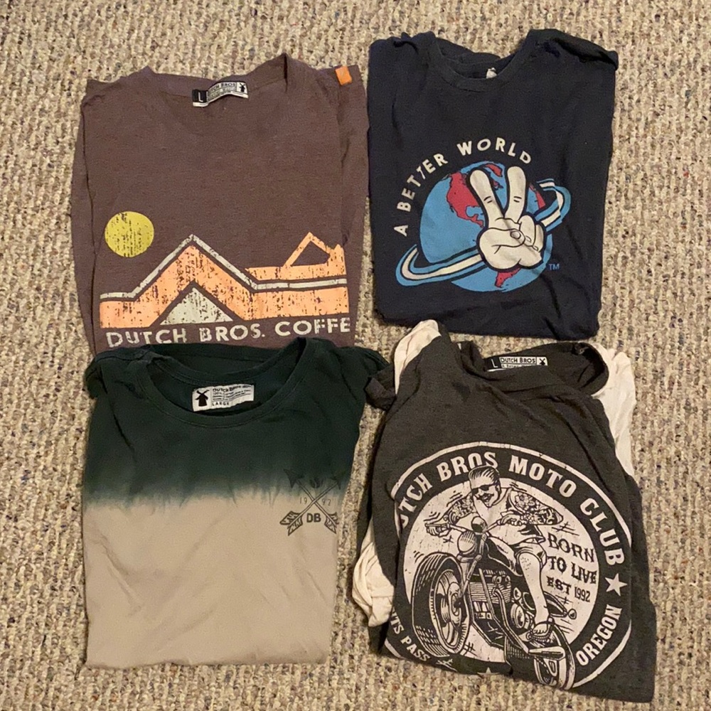 Dutch Bros Classic 4 pack Shirt Bundle